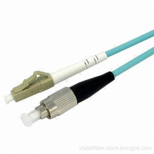 OM3 LC-FC Simplex Fiber-optic Patch Cord with -40 to 85°C Operating Temperature